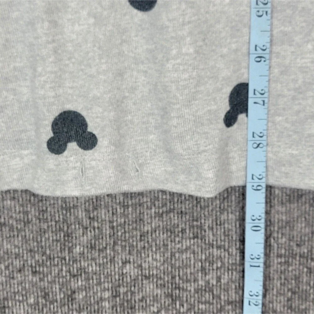 Disney Pajama Top Womens XL Gray Mickey Mouse All Over Print Lounge Sleepwear